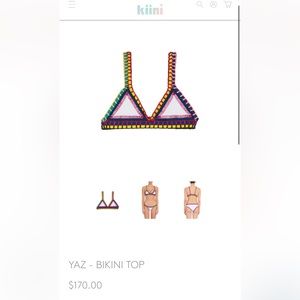 White kiini size small bikini top